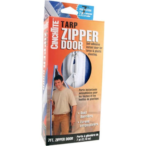 Homax 5363 Cinch Tite Peel N Stick Tarp Zipper Door - 7 in. HO573492 - main